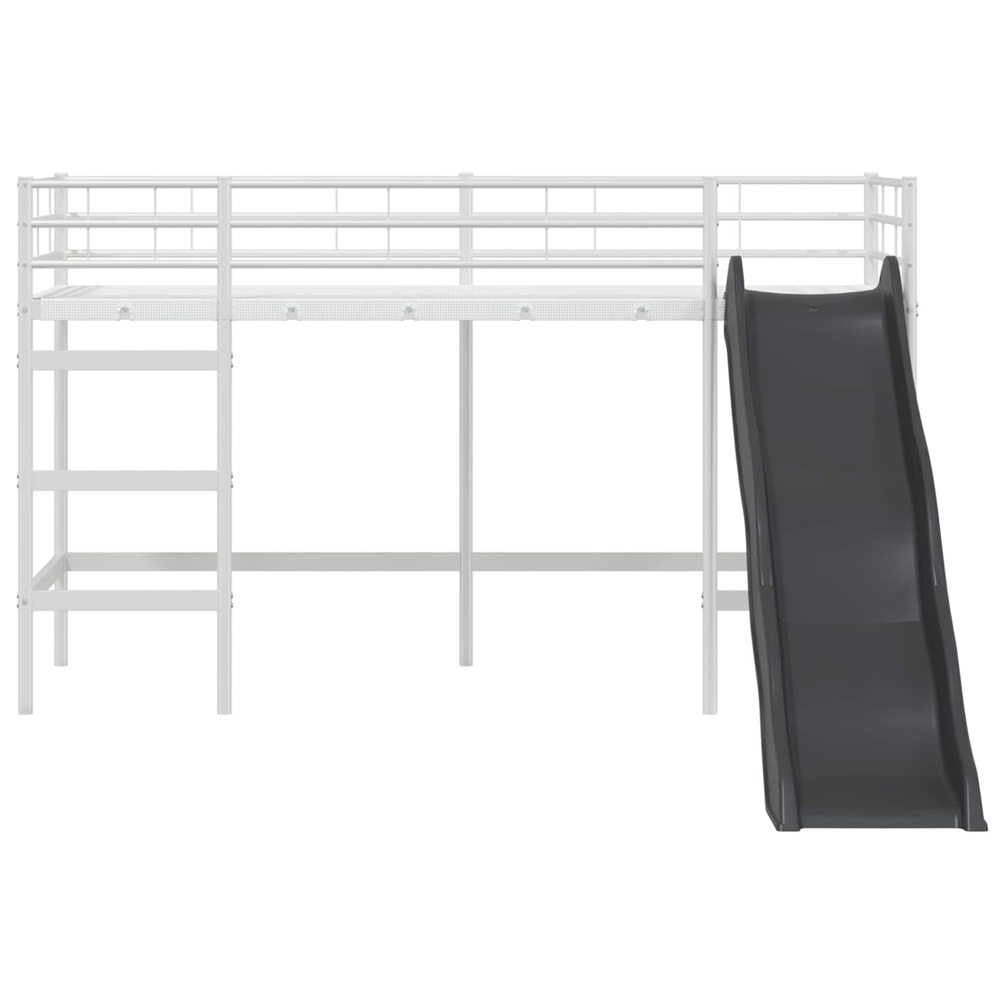 Letto loft per bambini con scivolo Bianco e Antracite | homemem39