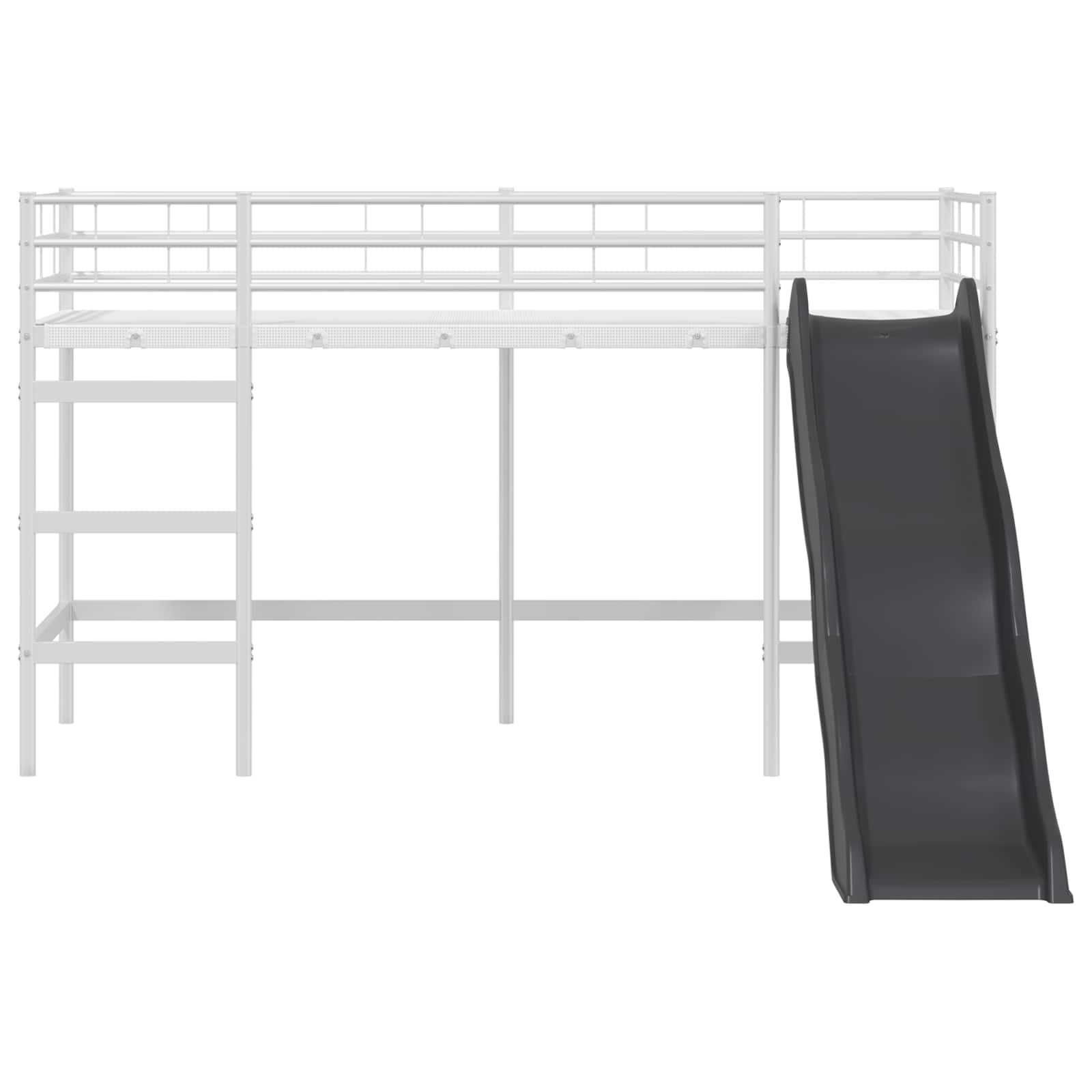 Letto loft per bambini con scivolo Bianco e Antracite | homemem39