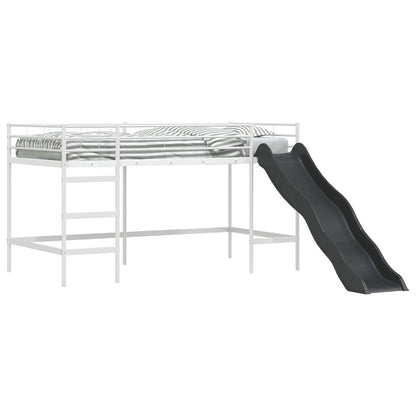 Letto loft per bambini con scivolo Bianco e Antracite | homemem39