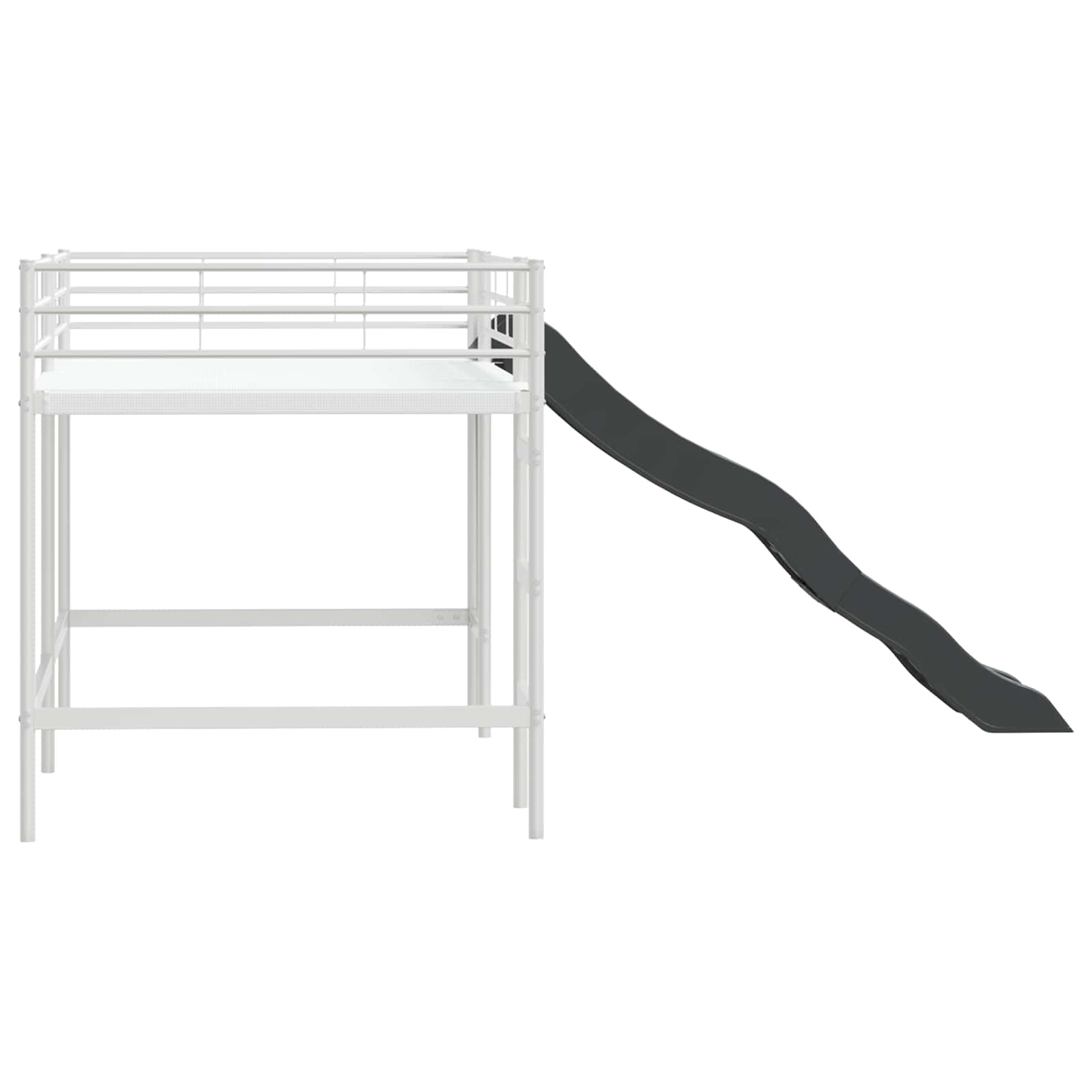 Letto loft per bambini con scivolo Bianco e Antracite | homemem39