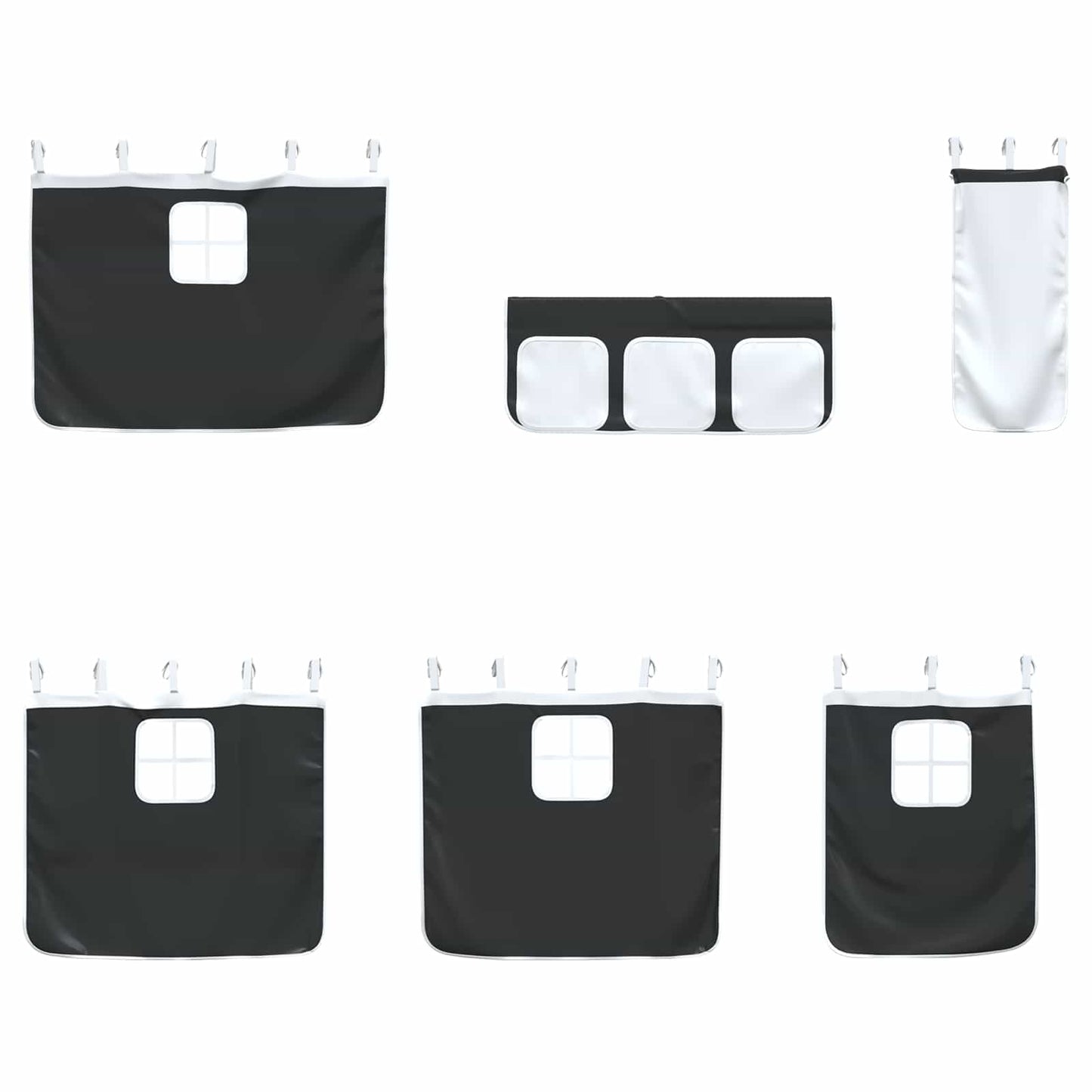 Struttura del Letto Loft per Bambini con Tendine Nero