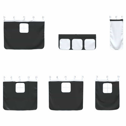 Struttura del Letto Loft per Bambini con Tendine Nero