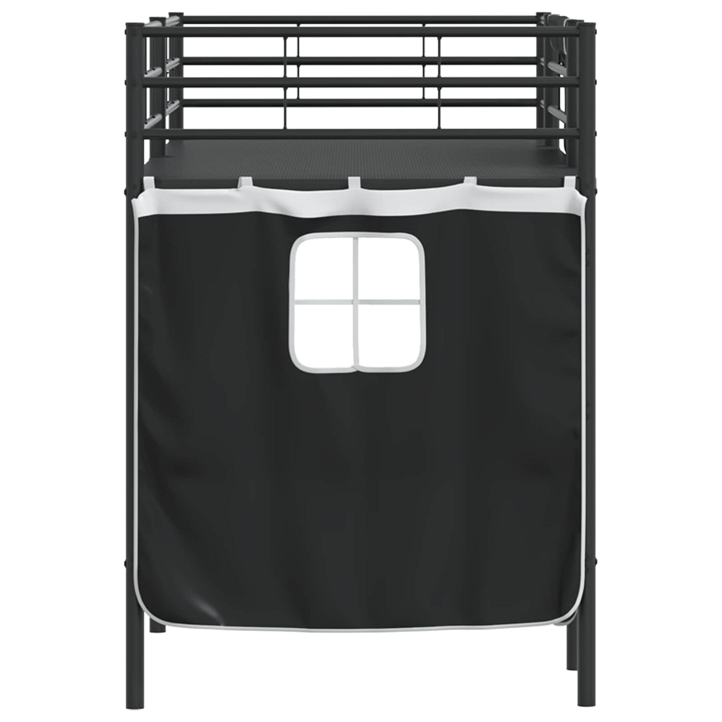 Struttura del Letto Loft per Bambini con Tendine Nero