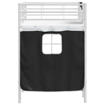 Struttura del Letto Loft per Bambini con Tendine Bianco e Nero