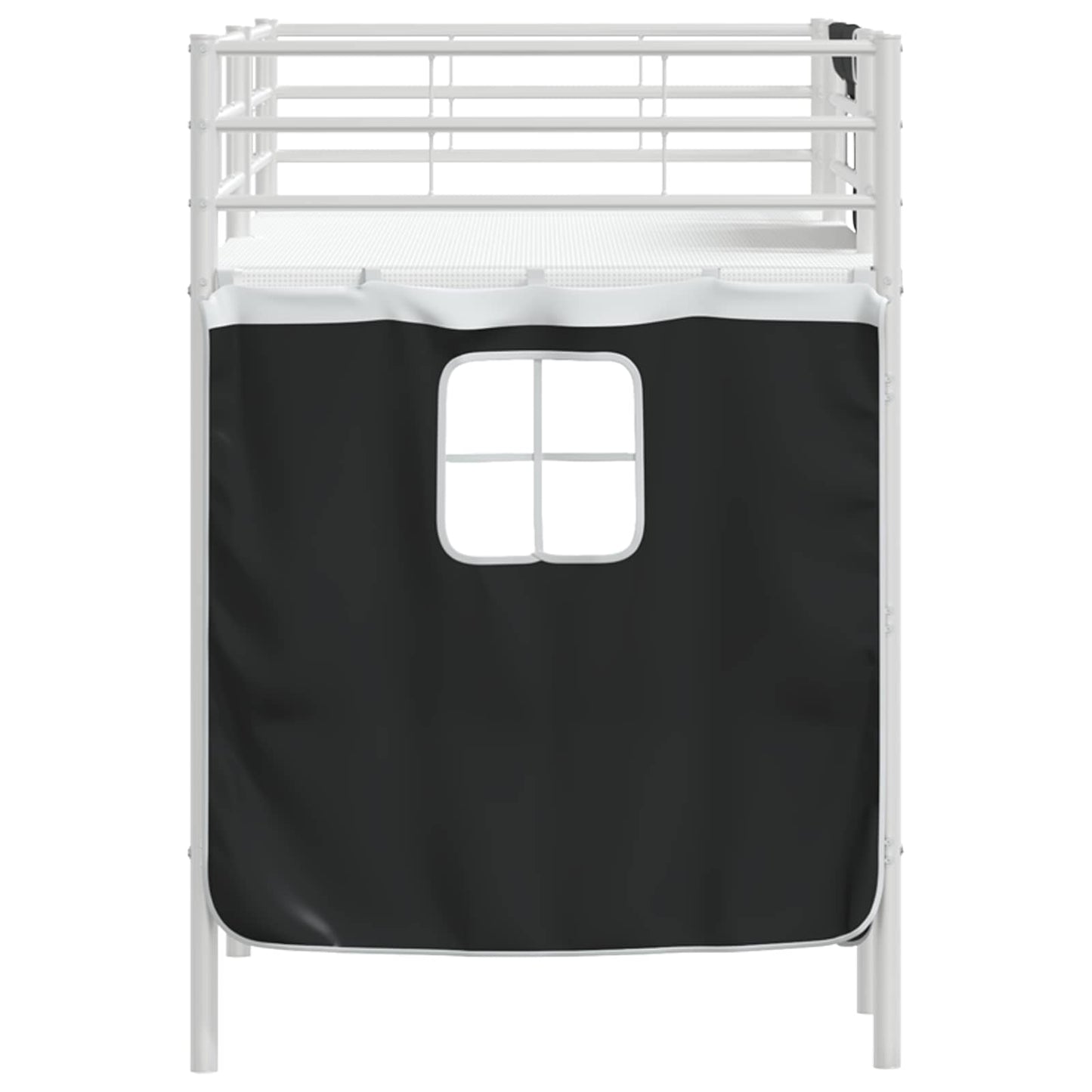 Struttura del Letto Loft per Bambini con Tendine Bianco e Nero