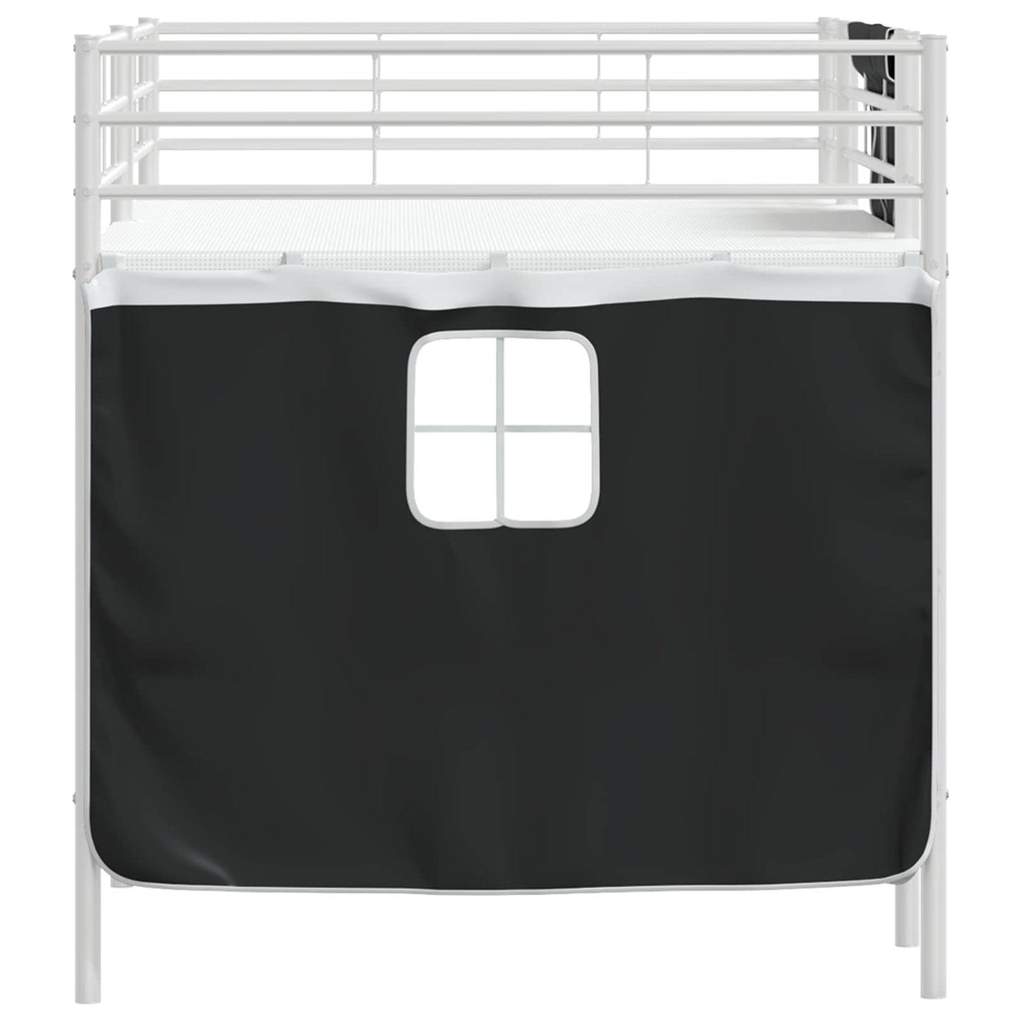 Struttura del Letto Loft per Bambini con Tendine Bianco e Nero