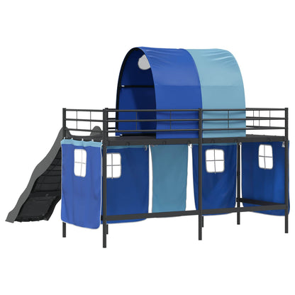 Struttura del letto loft per bambini Nero e Blu 75 x 190 cm | homemem39