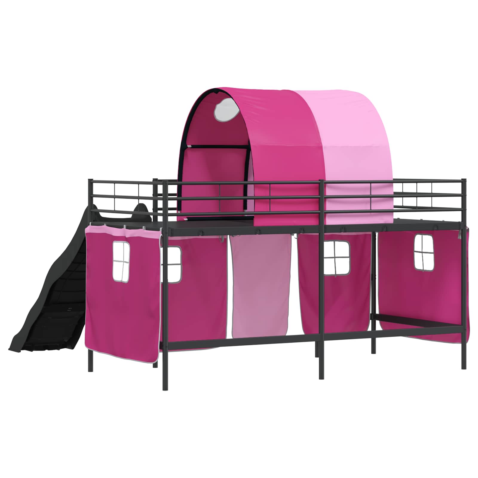 Struttura del letto loft per bambini Nero e rosa 80 x 200 cm | homemem39