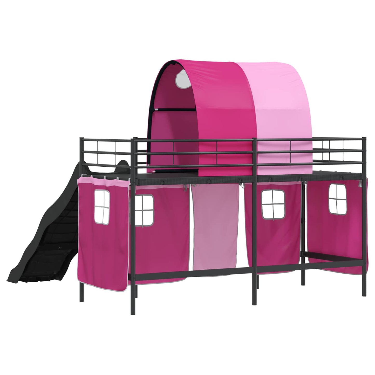 Struttura del letto loft per bambini Nero e rosa 90 x 190 cm | homemem39