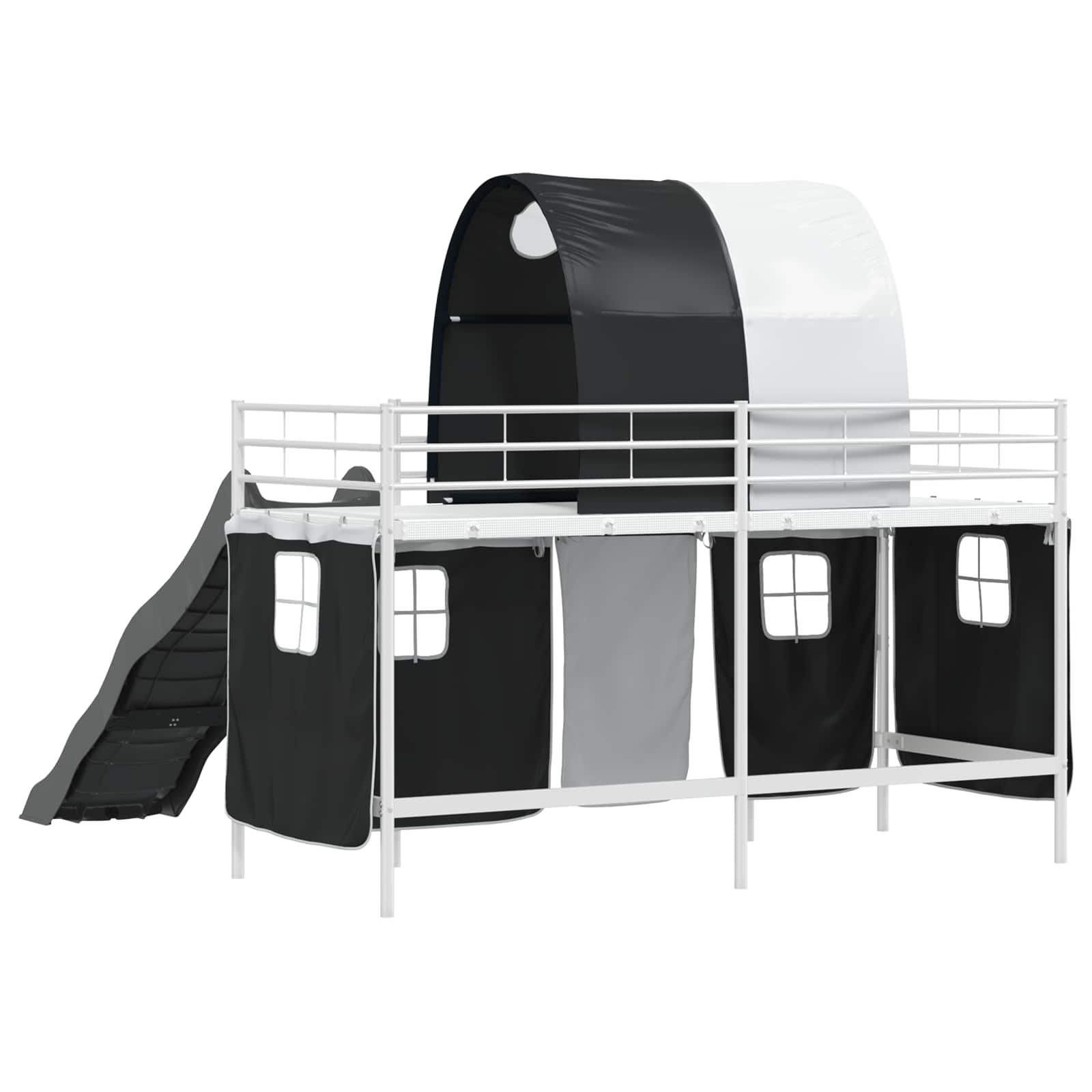Struttura del letto loft per bambini Bianco e Nero 90 x 190 cm | homemem39