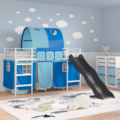 Struttura del letto loft per bambini Bianco e Blu 100 x 190 cm