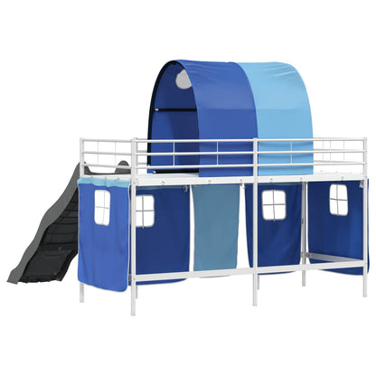 Struttura del letto loft per bambini Bianco e Blu 100 x 190 cm | homemem39