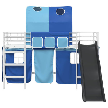 Struttura del letto loft per bambini Bianco e Blu 100 x 190 cm | homemem39