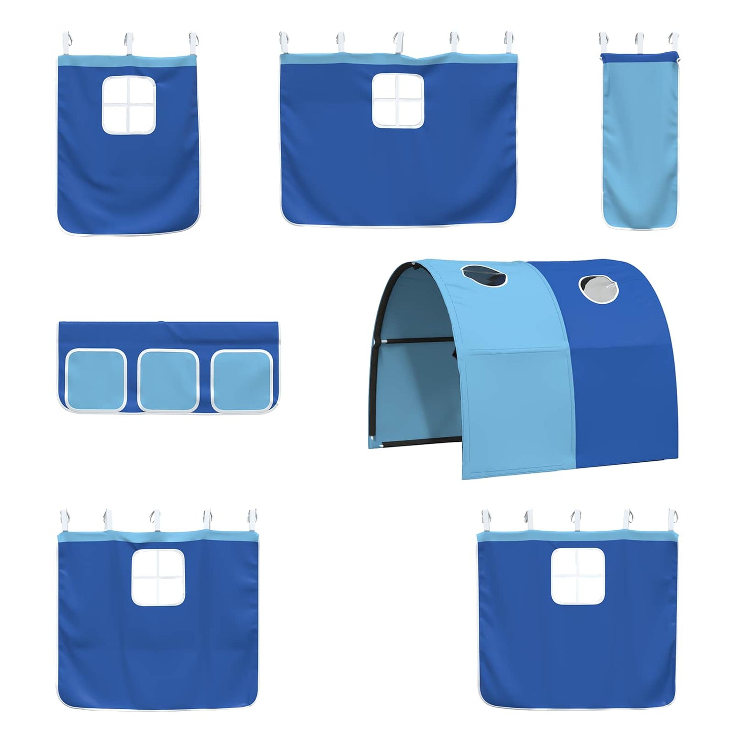 Struttura del letto loft per bambini Bianco e Blu 100 x 190 cm | homemem39