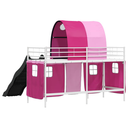Struttura del letto loft per bambini Bianco e Rosa 100 x 190 cm | homemem39
