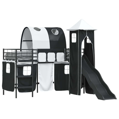 Struttura del letto loft per bambini Nero 75 x 190 cm Metallo | homemem39