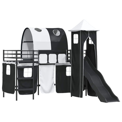 Struttura del letto loft per bambini Nero 75 x 190 cm Metallo | homemem39
