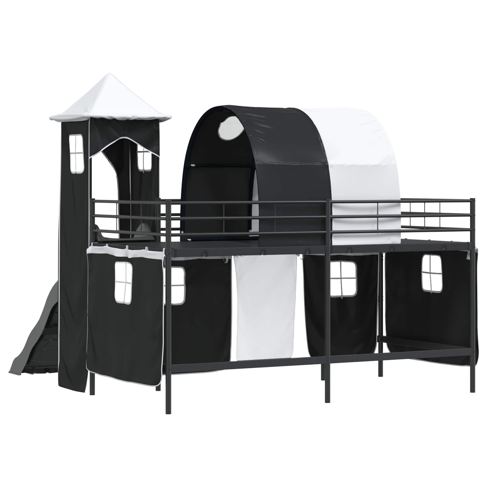 Struttura del letto loft per bambini Nero 100 x 200 cm Metallo | homemem39