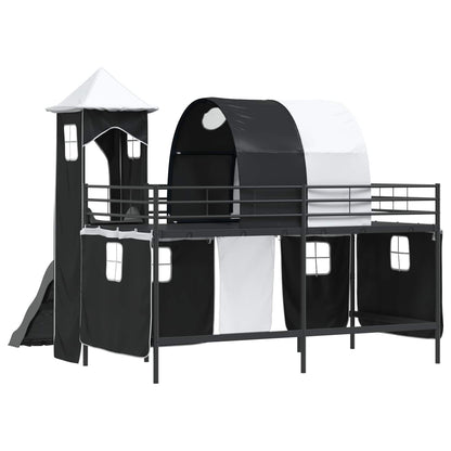 Struttura del letto loft per bambini Nero 100 x 200 cm Metallo | homemem39