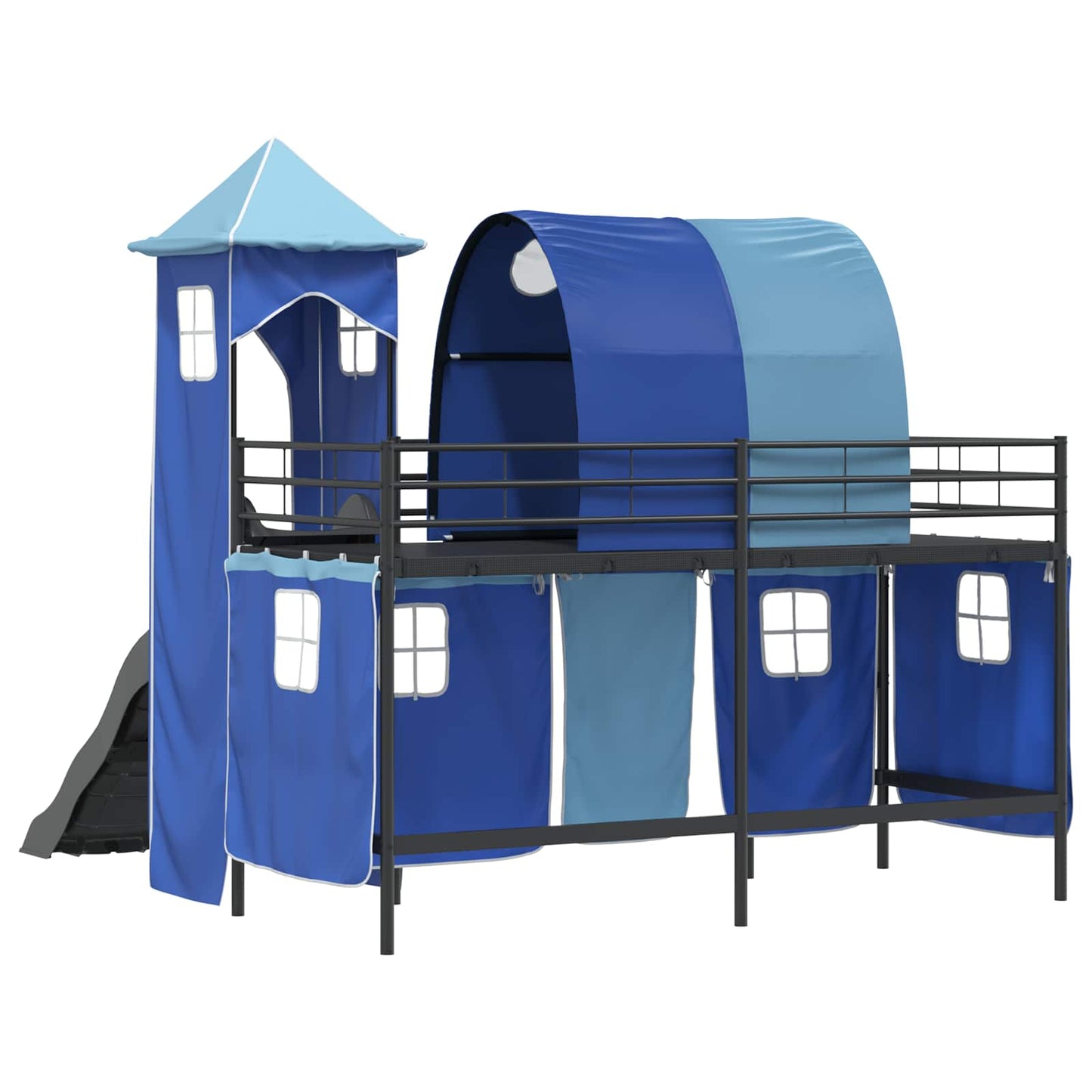 Struttura del letto loft per bambini Nero e Blu 75 x 190 cm | homemem39