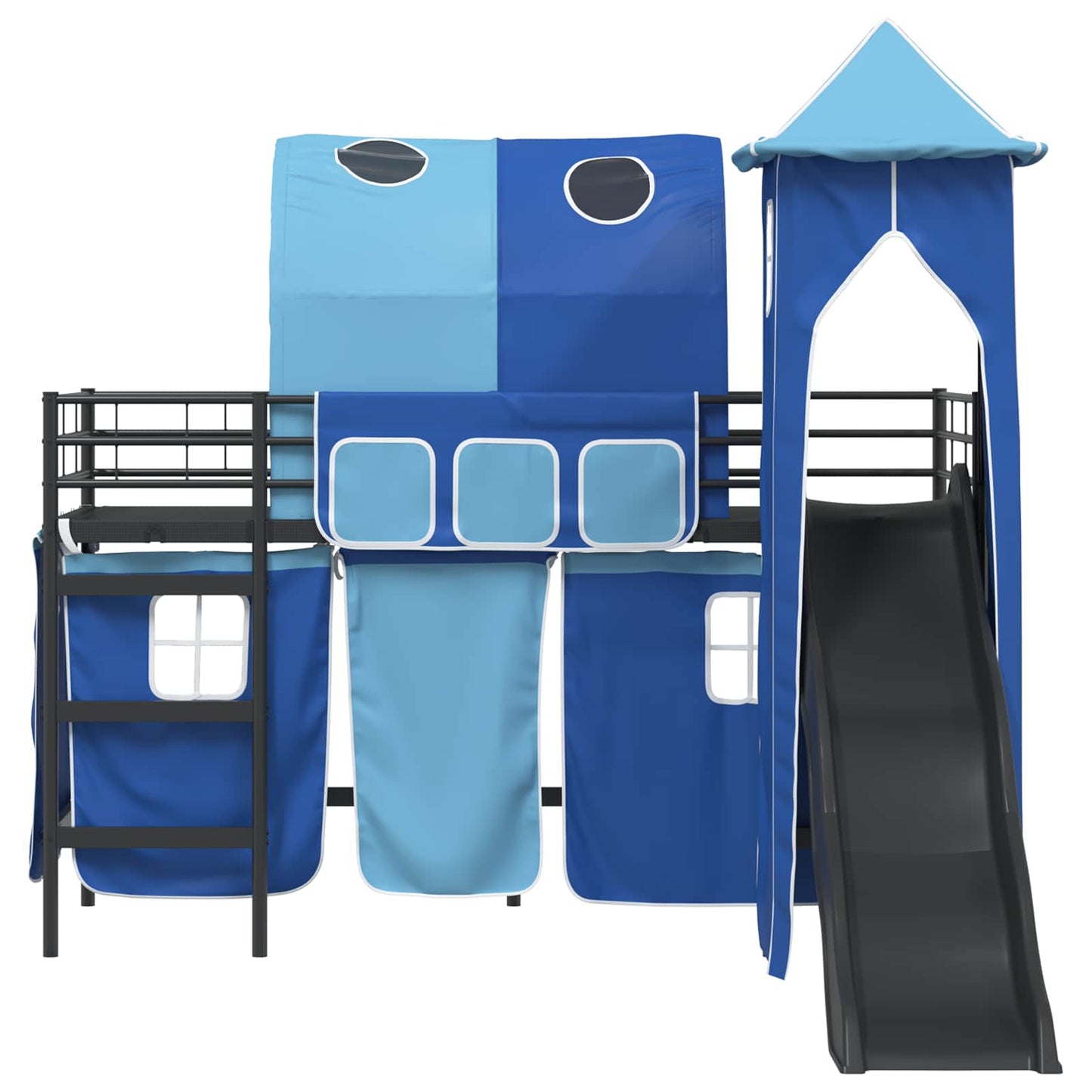 Struttura del letto loft per bambini Nero e Blu 75 x 190 cm | homemem39