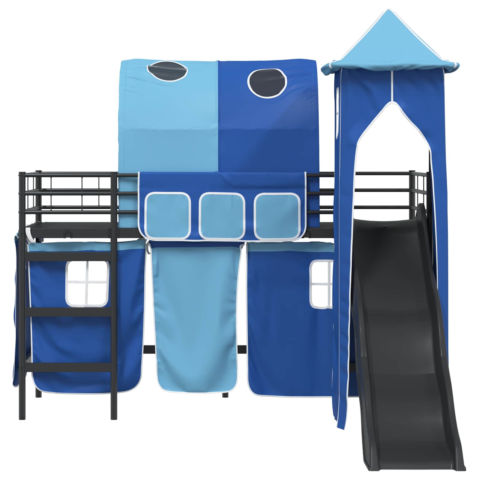 Struttura del letto loft per bambini Nero e Blu 75 x 190 cm | homemem39