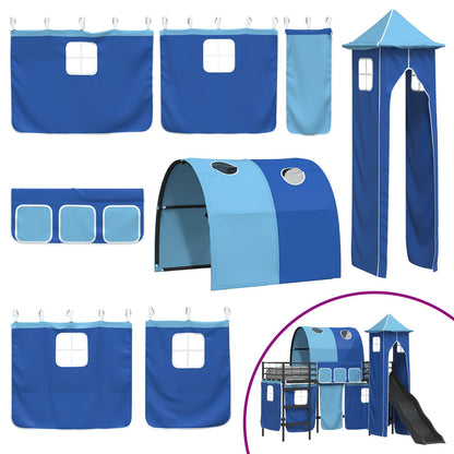 Struttura del letto loft per bambini Nero e Blu 75 x 190 cm | homemem39