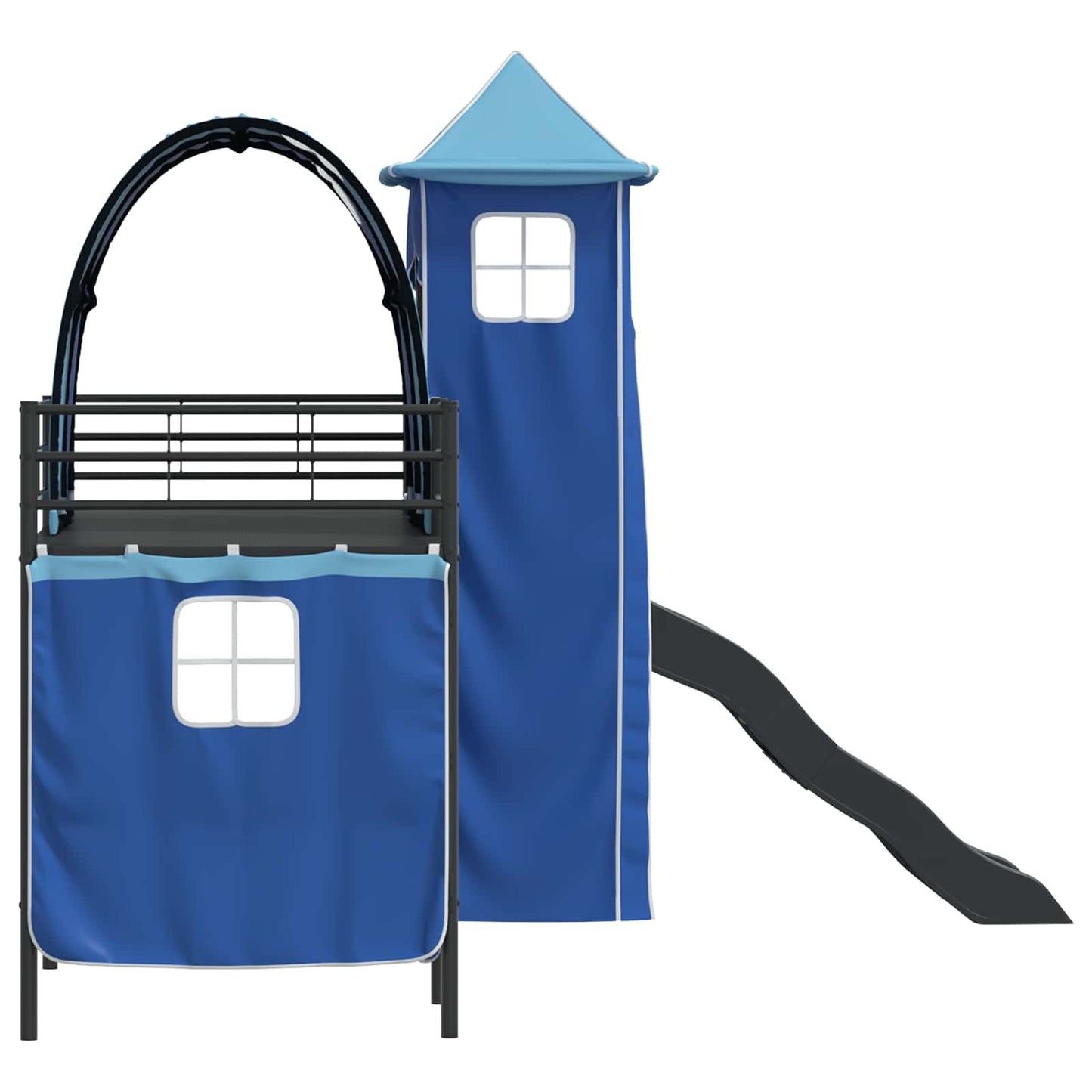 Struttura del letto loft per bambini Nero e Blu 75 x 190 cm | homemem39