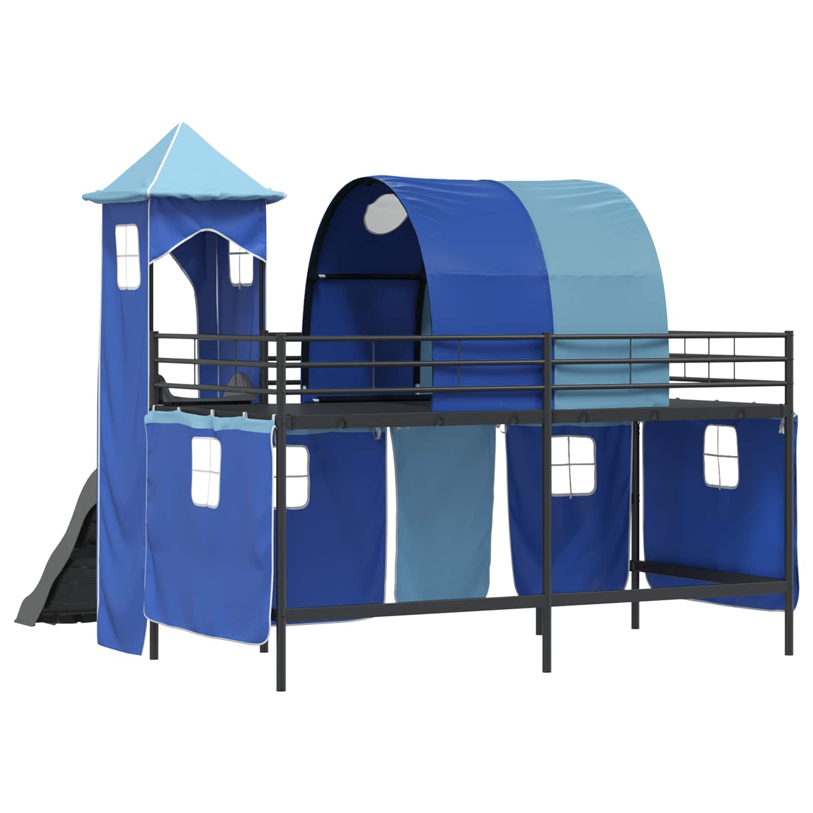 Struttura del letto loft per bambini Nero e Blu 80 x 200 cm | homemem39
