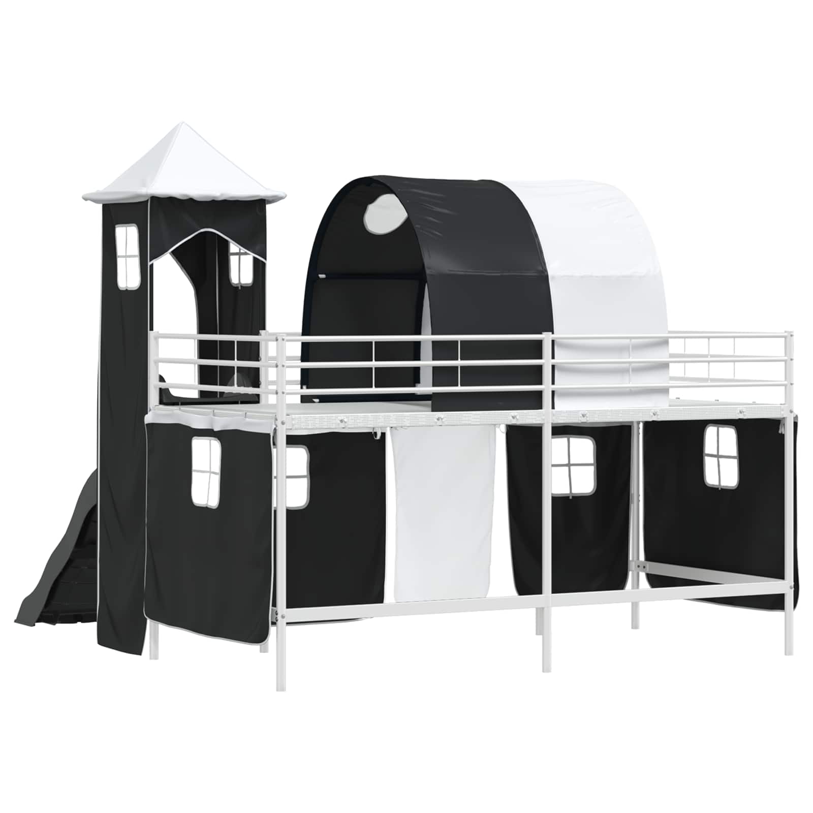 Struttura del letto loft per bambini Bianco e Nero 100 x 200 cm | homemem39