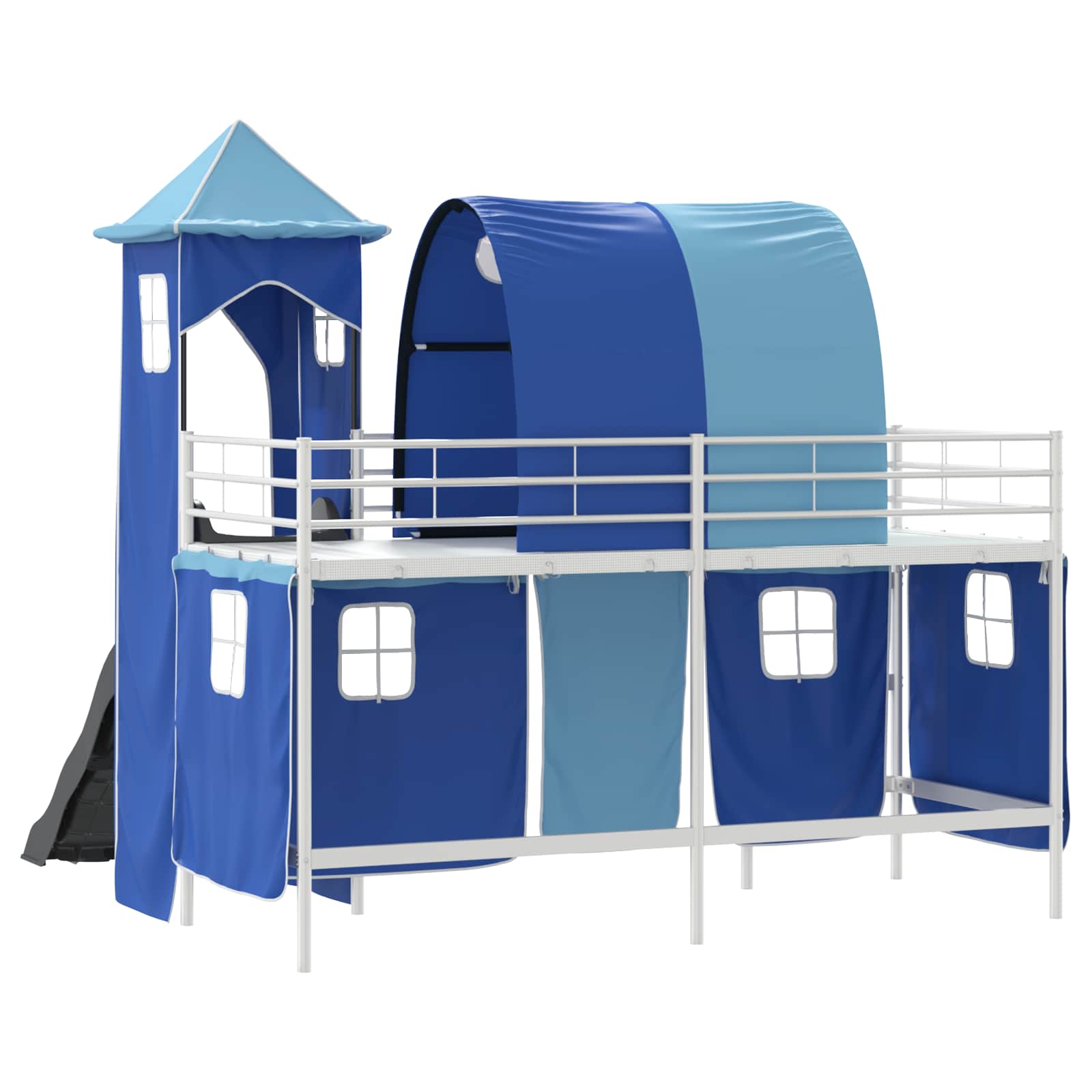 Struttura del letto loft per bambini Bianco e Blu 100 x 190 cm | homemem39