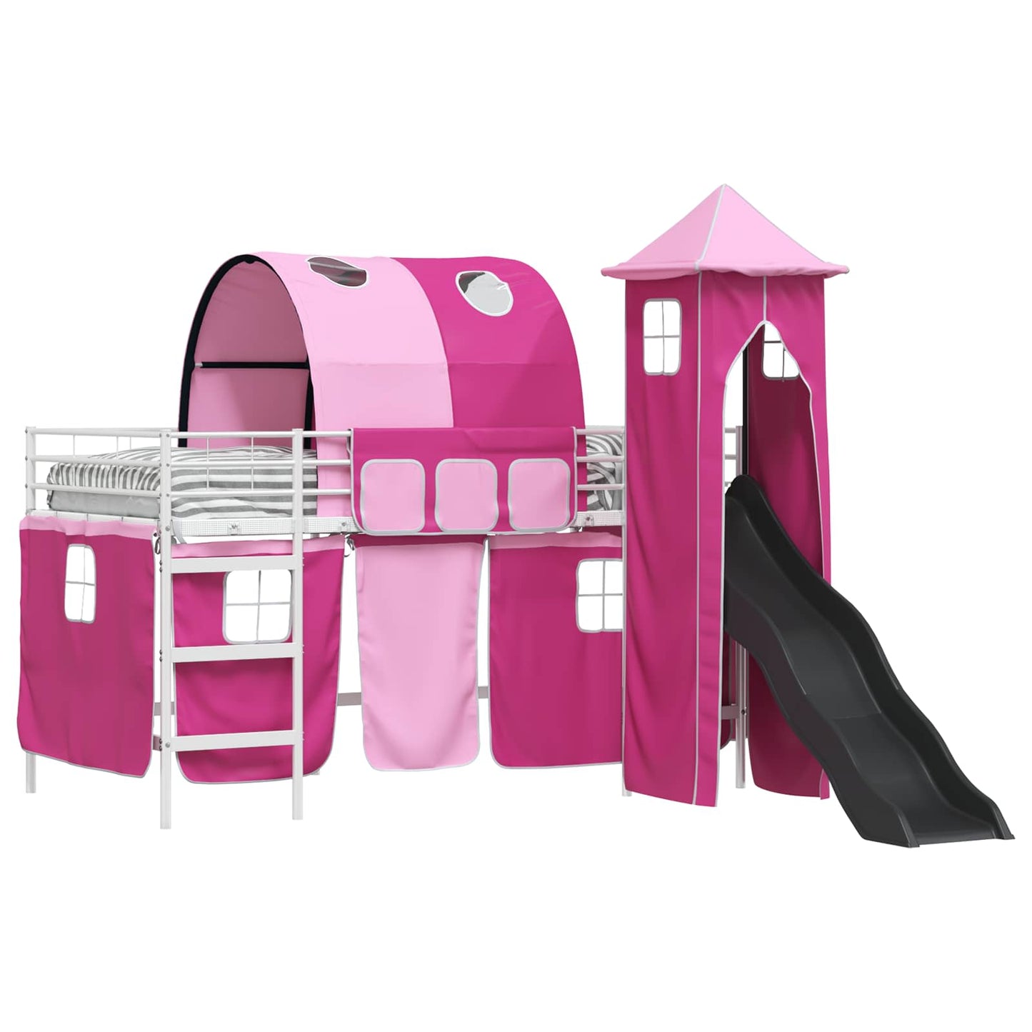Struttura del letto loft per bambini Bianco e Rosa 90 x 200 cm | homemem39