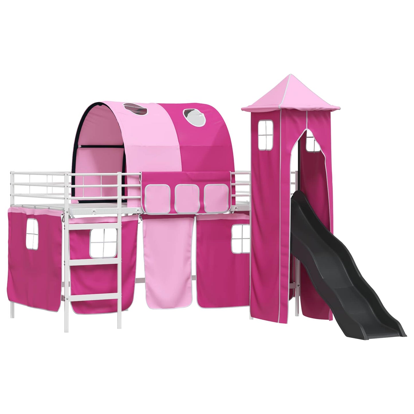Struttura del letto loft per bambini Bianco e Rosa 100 x 200 cm | homemem39