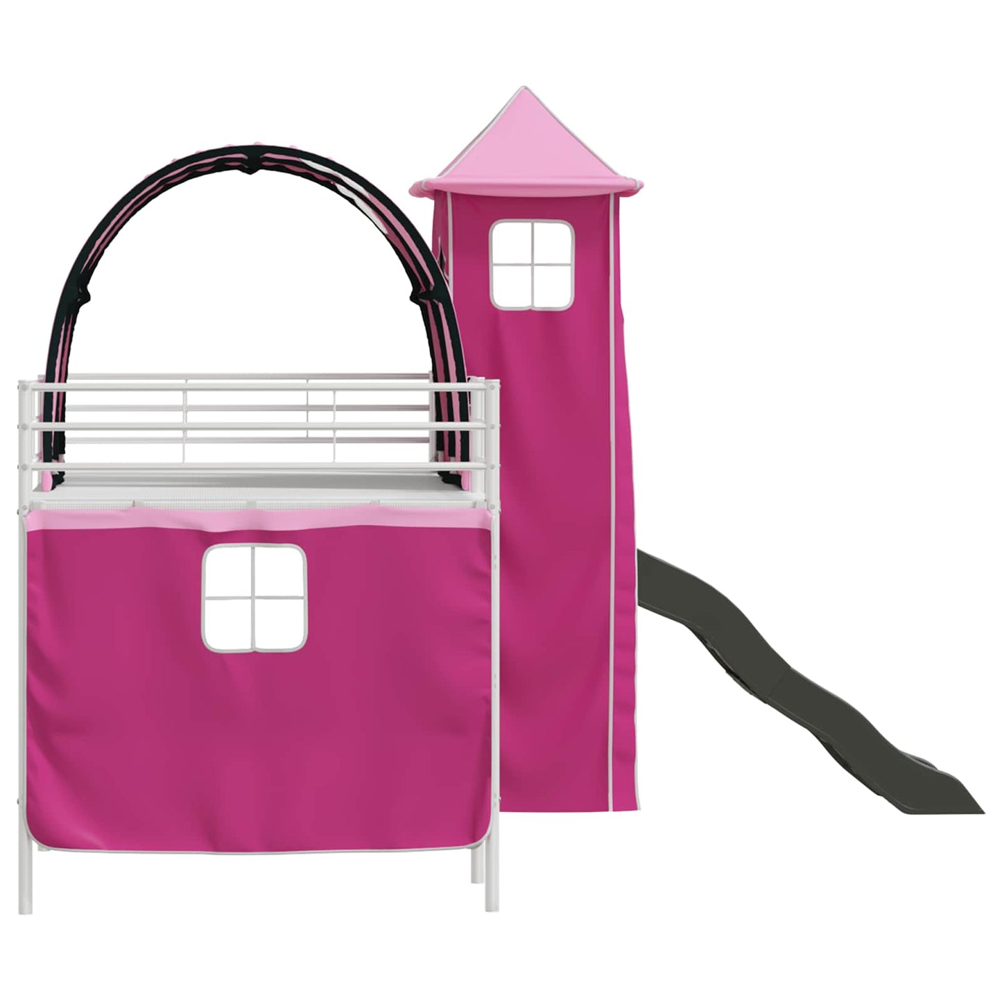 Struttura del letto loft per bambini Bianco e Rosa 100 x 200 cm | homemem39