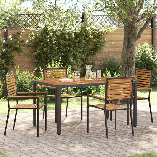 Sedie impilabili da giardino 4 pcs Marrone e Nero