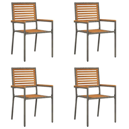 Sedie impilabili da giardino 4 pcs Marrone e Grigio