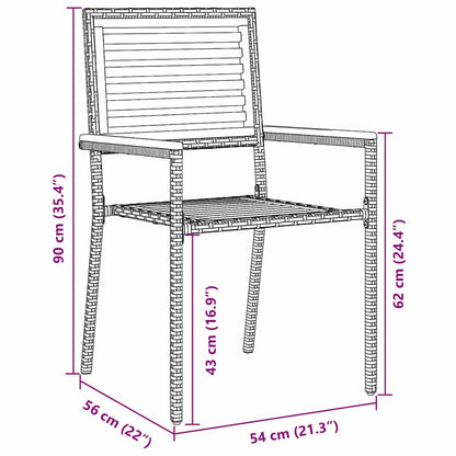 Sedie impilabili da giardino 4 pcs Marrone e Grigio | homemem39