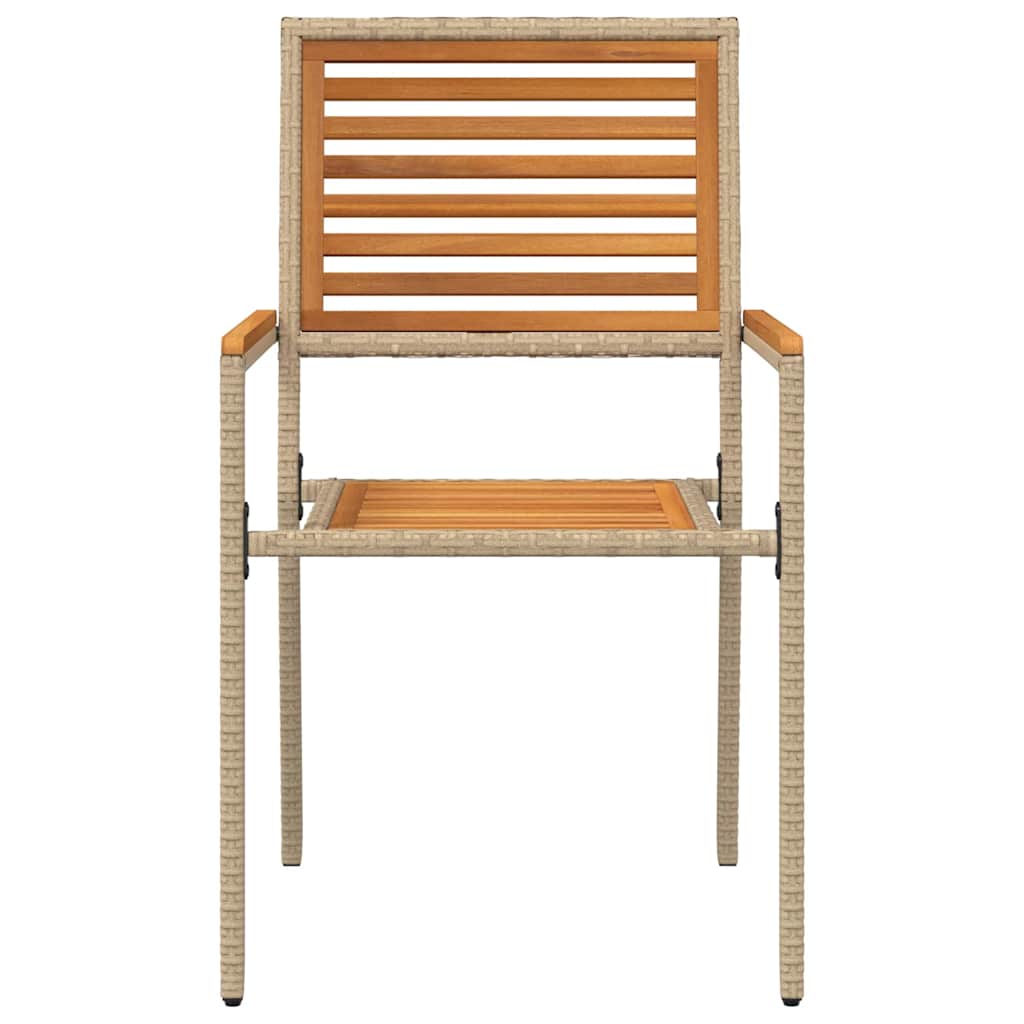 Sedie impilabili da giardino 4 pcs Marrone e Beige