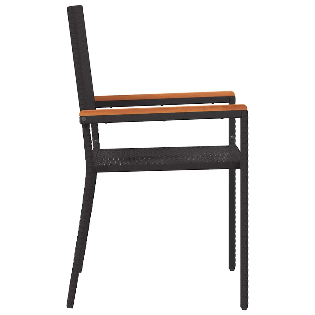 Sedie impilabili da giardino 4 pcs Nero e Marrone