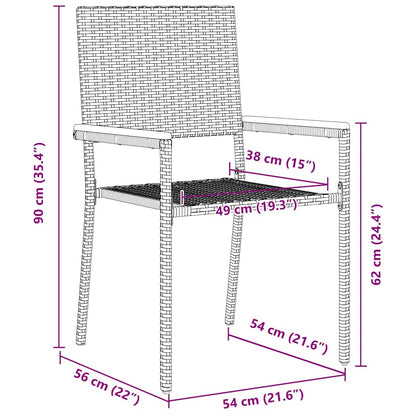 Sedie impilabili da giardino 4 pcs Nero e Marrone