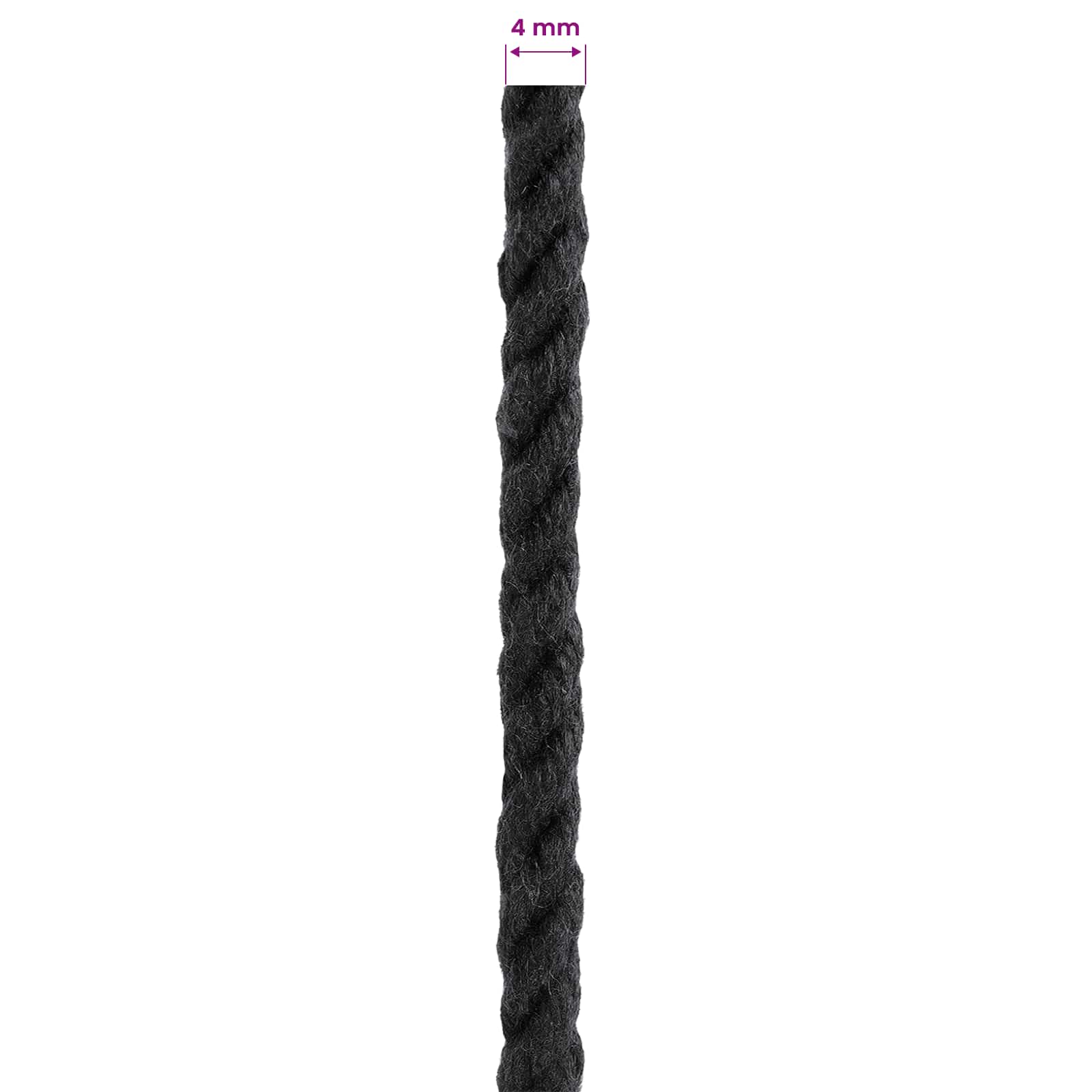Corda Nero 0,4 x 0,4 x 5000 cm Cotone | homemem39