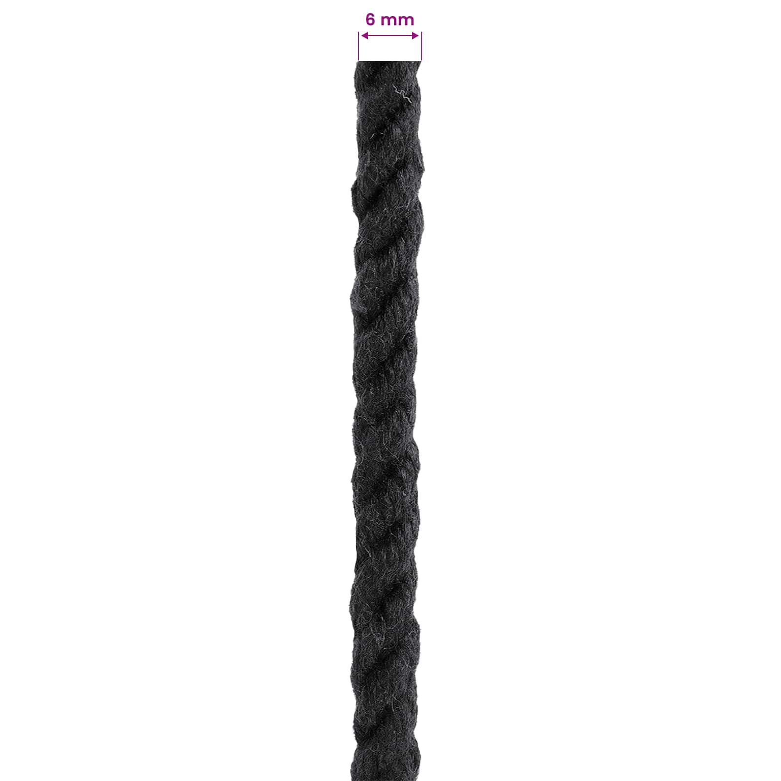 Corda Nero 0,6 x 0,6 x 10000 cm Cotone | homemem39