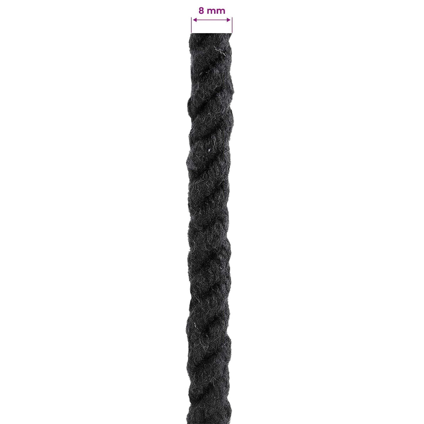 Corda Nero 0,8 x 0,8 x 2500 cm Cotone | homemem39