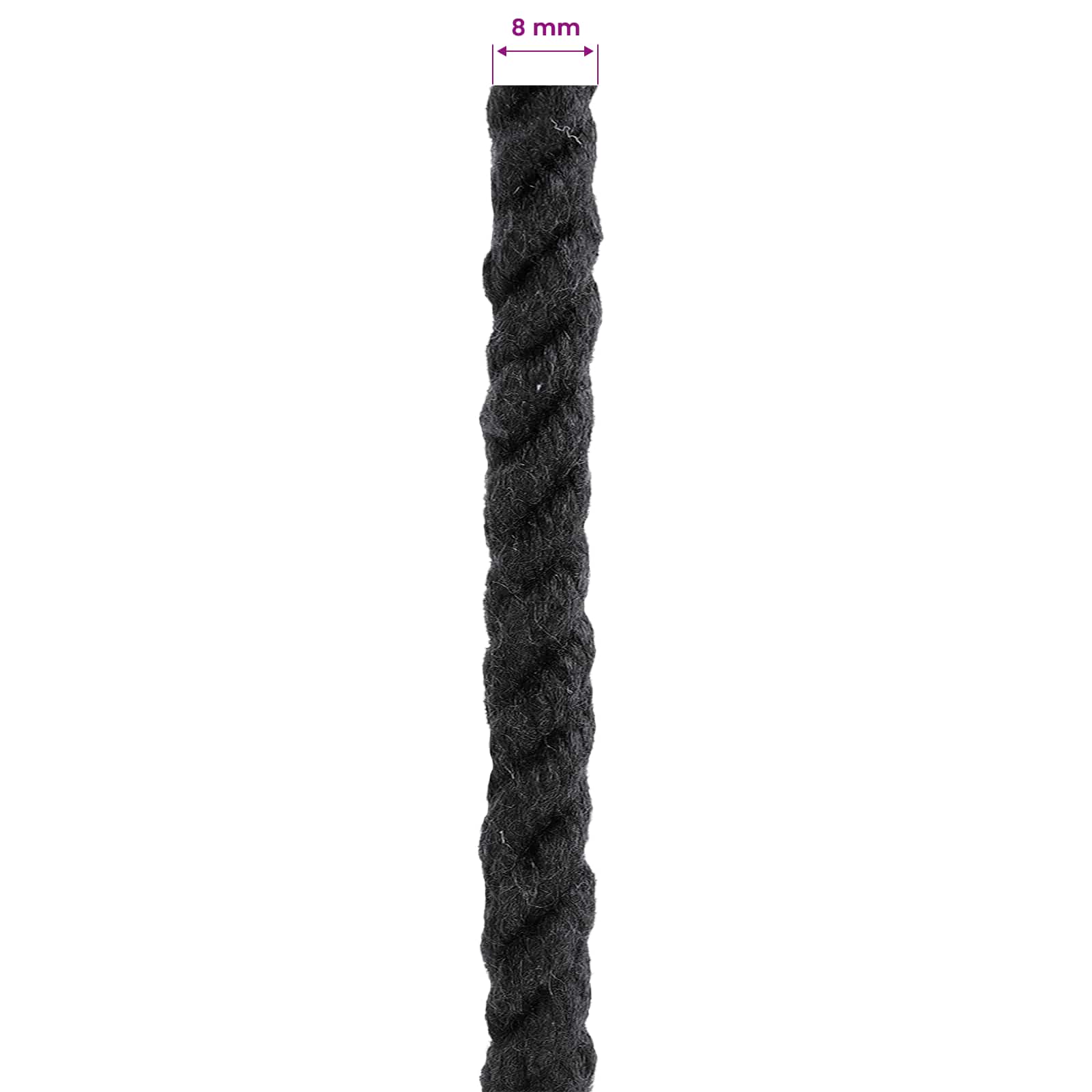Corda Nero 0,8 x 0,8 x 5000 cm Cotone | homemem39
