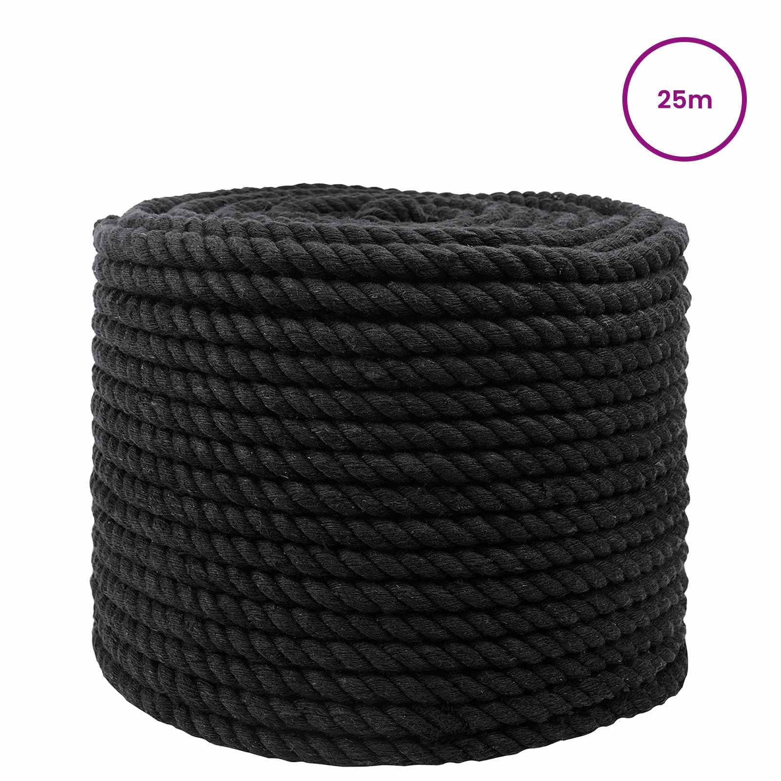 Corda Nero 1 x 1 x 2500 cm Cotone | homemem39