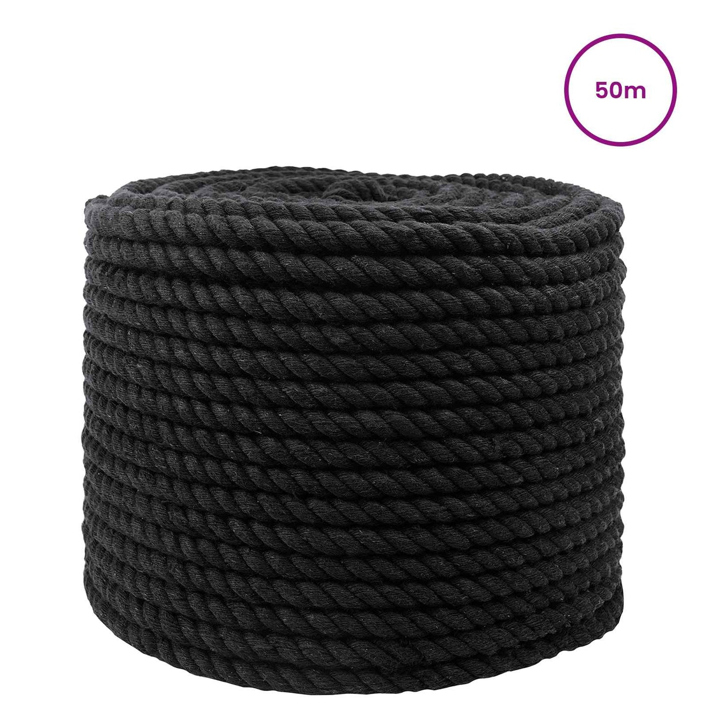 Corda Nero 1 x 1 x 5000 cm Cotone | homemem39