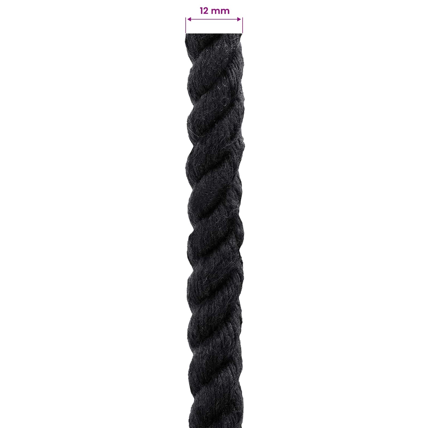 Corda Nero 1,2 x 1,2 x 10000 cm Cotone | homemem39