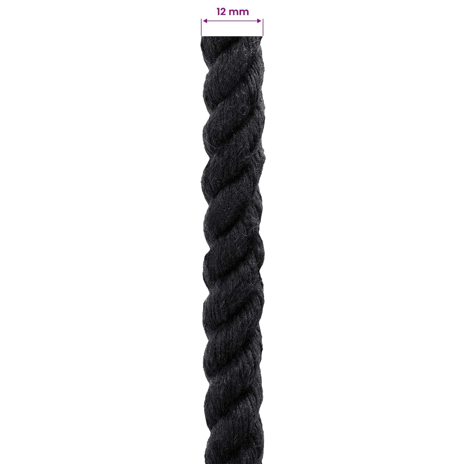 Corda Nero 1,2 x 1,2 x 25000 cm Cotone | homemem39