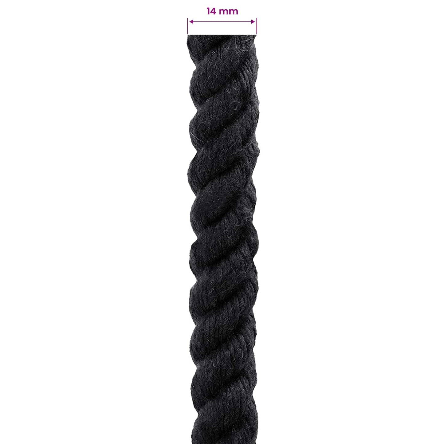 Corda Nero 1,4 x 1,4 x 10000 cm Cotone | homemem39