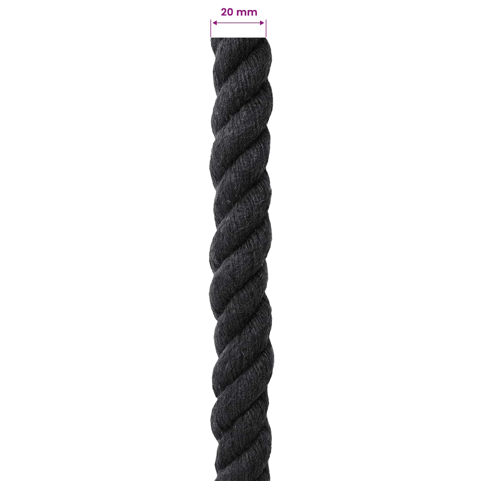 Corda Nero 2 x 2 x 10000 cm Cotone | homemem39